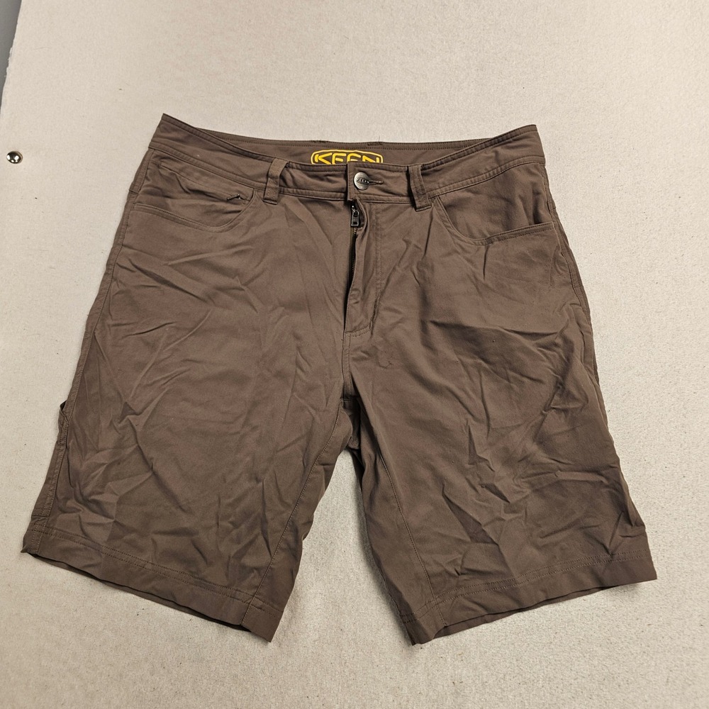 Keen Mens Utility Hiking Shorts Brown Stretch Nylon Size 36 Outdoor Cargo Work
